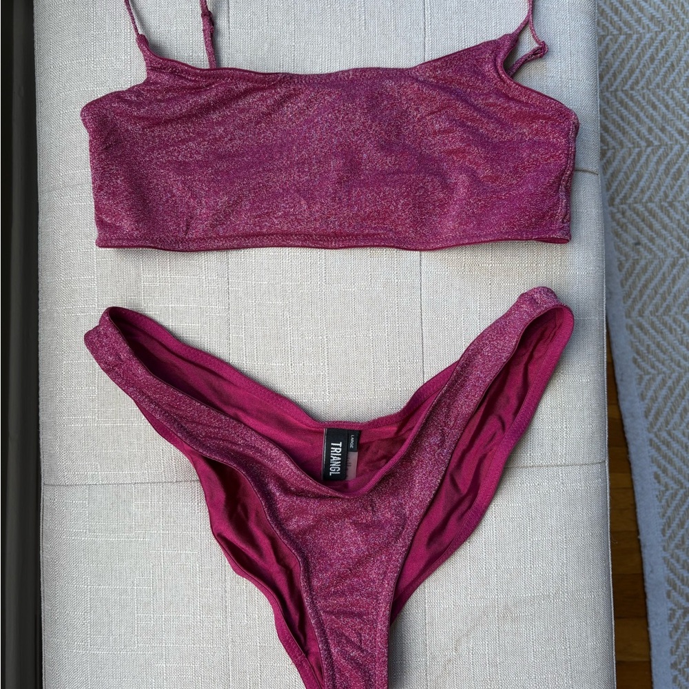 Triangl Swimwear Pink Bikini Sparkly